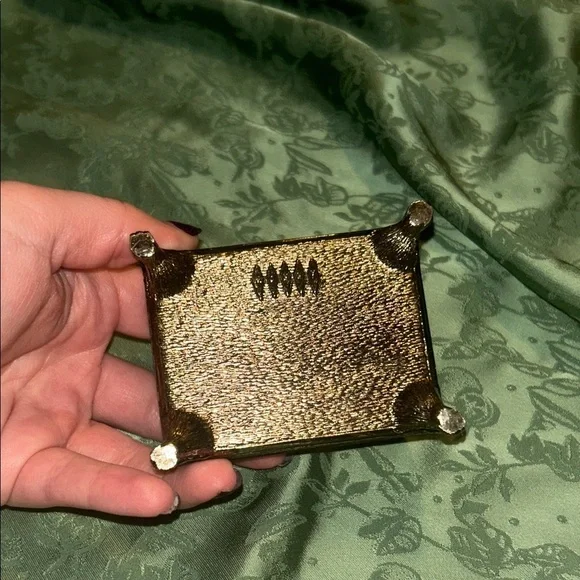 Mini Treasure Chest Vintage Style Black and Gold Jewelry Box - Picture 6 of 7